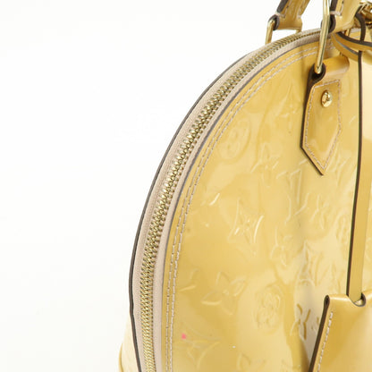 Louis Vuitton Alma Monogram Vernis, Yellow, Patent Leather, Handbag