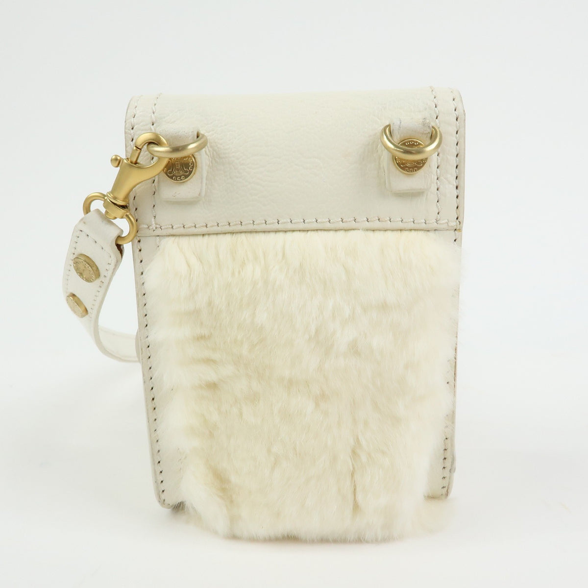 Celine Triomphe Leather, Beige, Leather, Shoulder Bag