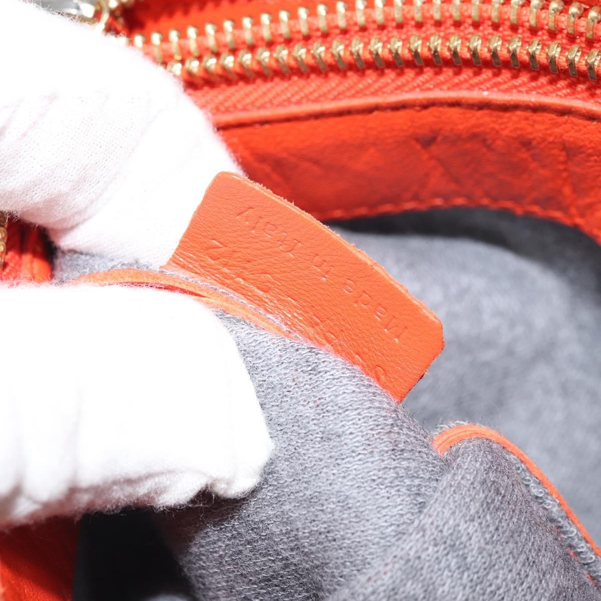 Celine Trio Leather, Orange, Leather, Shoulder Bag