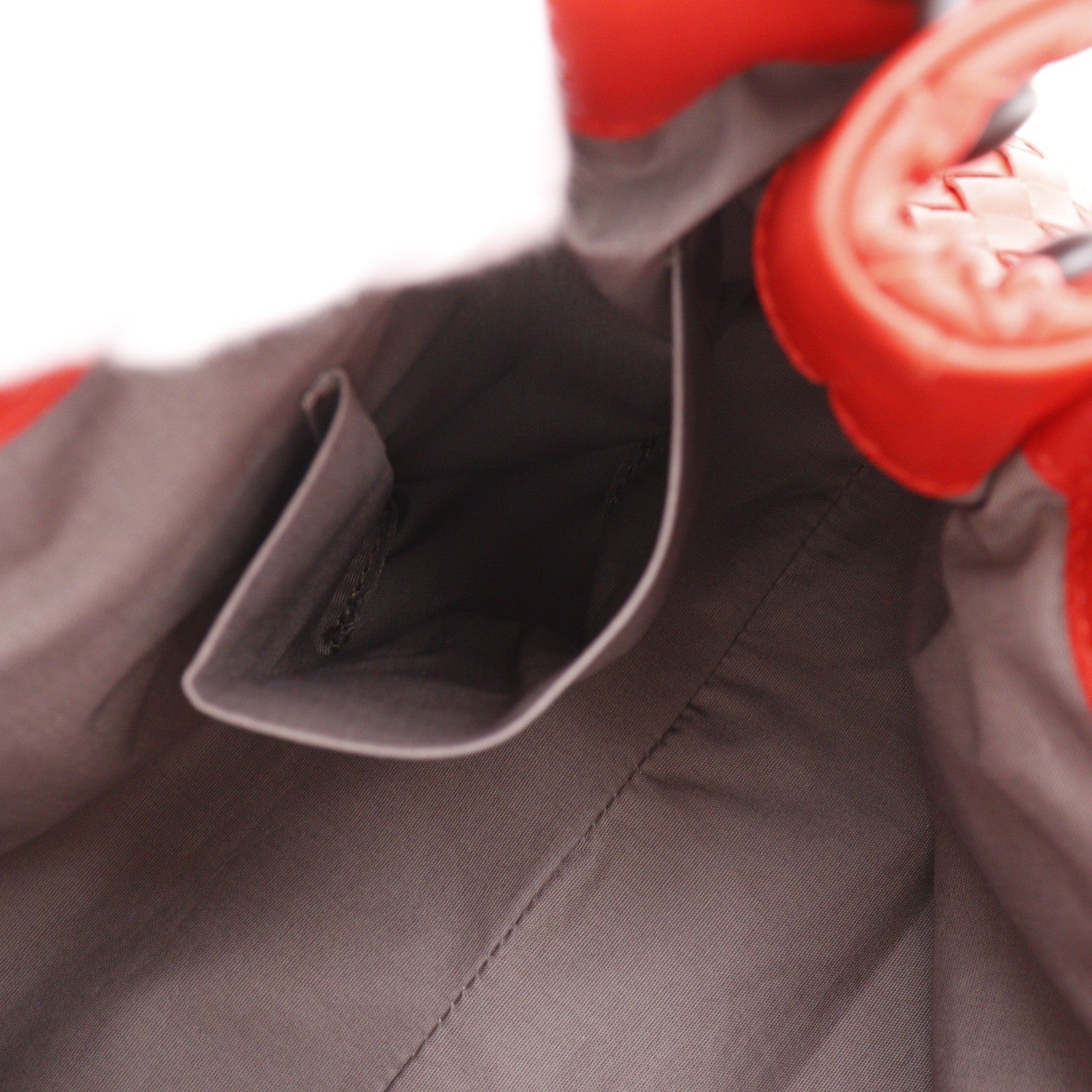 Bottega Veneta Intrecciato Shoulder Leather, Red, Calfskin, Shoulder Bag