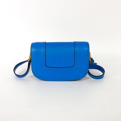 Valentino Garavani Supervee Leather, Blue, Leather, Crossbody Bag