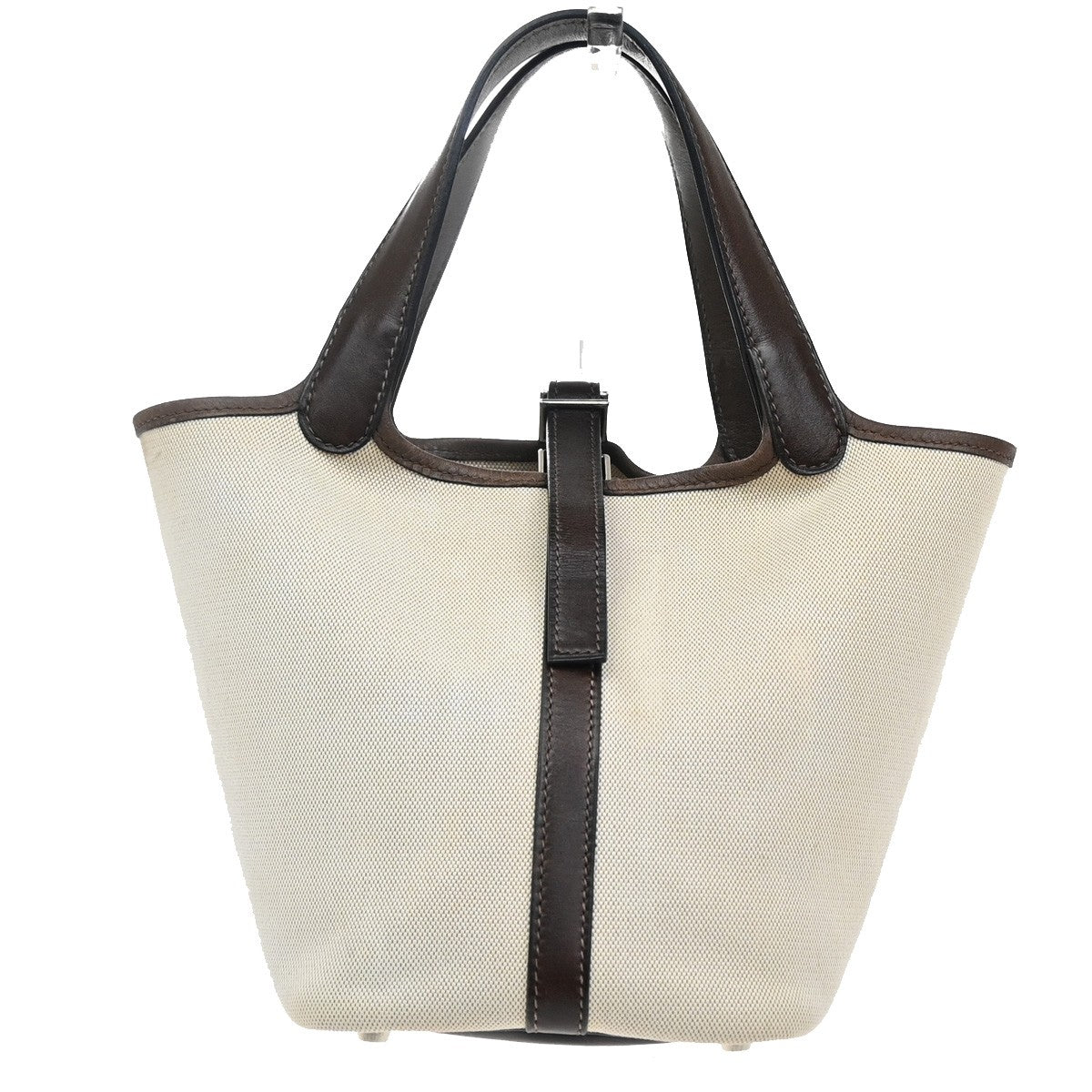 Hermes Picotin Toile and Leather, Beige, Canvas, Toiletry Case