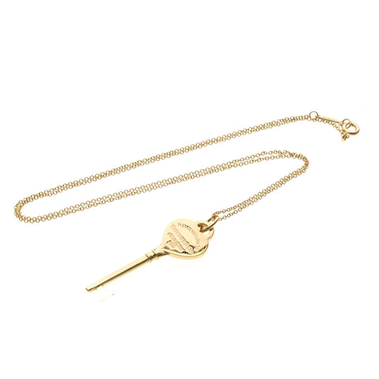 Tiffany & Co. Heart Key Pendant 18K Rose Gold with Diamonds, Gold, Pink Gold, Necklace