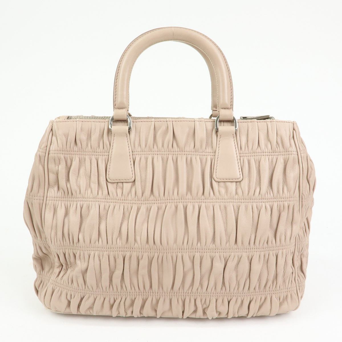 Prada Gaufre Nappa Leather, Beige, Leather, Tote Bag