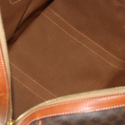Celine Boston Triomphe Coated Canvas, Brown, PVC, Handbag