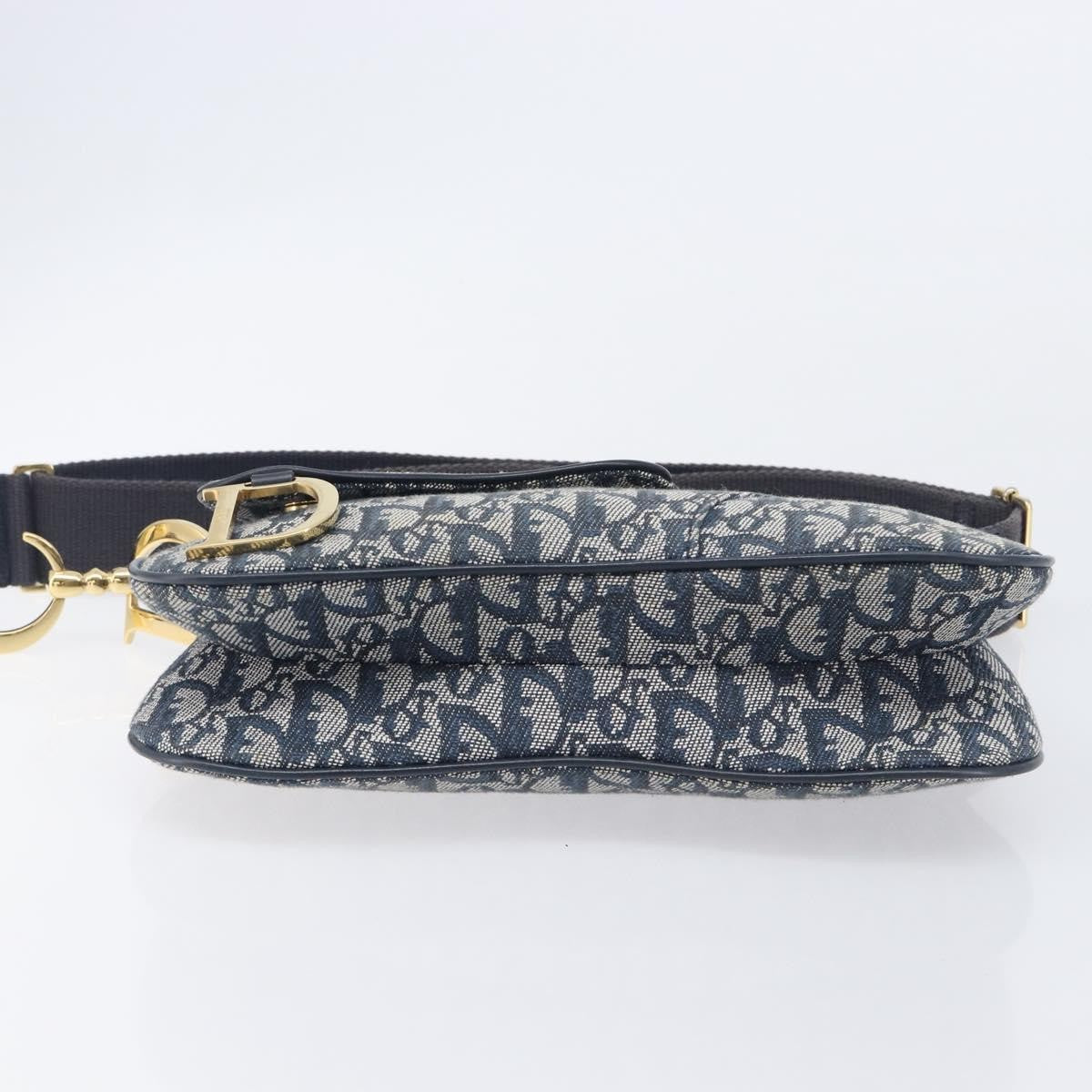 Christian Dior Saddle Messenger Oblique Canvas, Navy, Canvas, Clutch