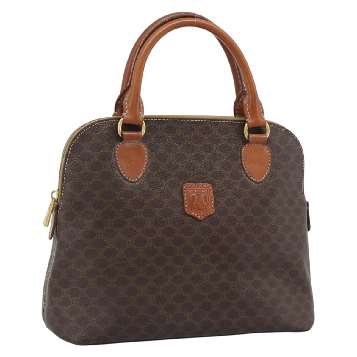 Celine Vintage Handbag Toile Céline, Brown, PVC, Handbag