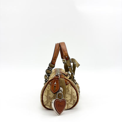 Christian Dior Vintage Trotter Romantique Boston Diorissimo Coated Canvas, Brown, Canvas, Handbag