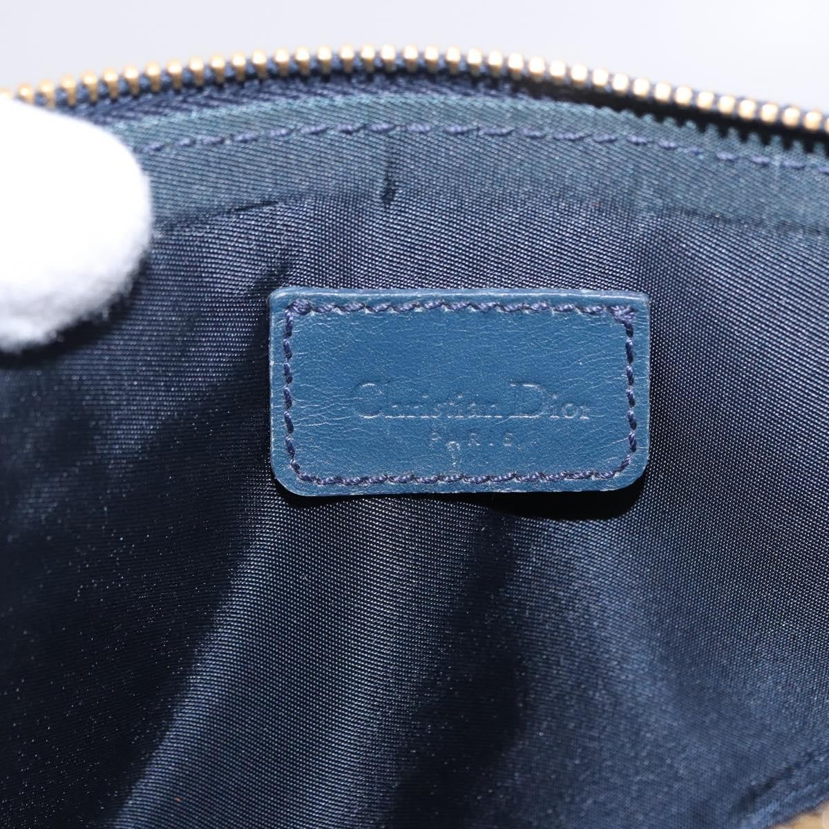 Christian Dior Vintage Saddle Bag Canvas, Navy, Canvas, Clutch