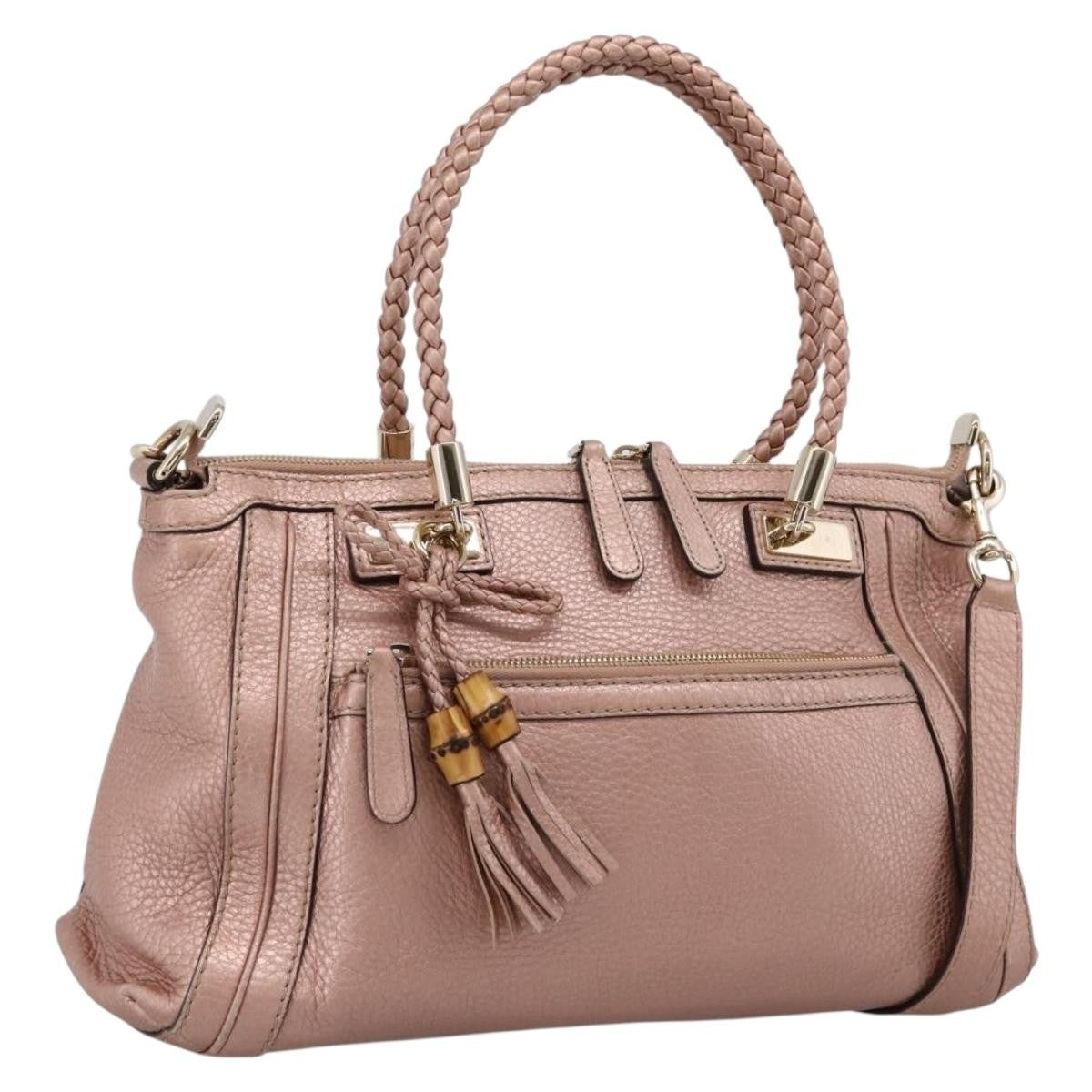 Gucci Bella Convertible Top Handle Leather, Pink, Leather, Handbag
