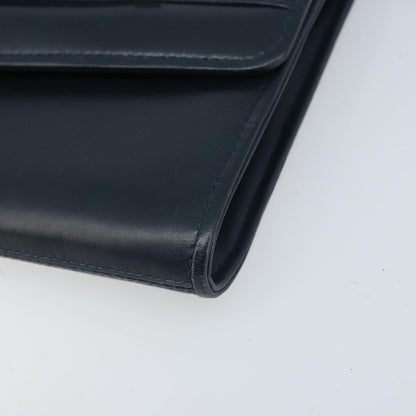Gucci Vintage Interlocking G Flap Leather, Navy, Leather, Shoulder Bag