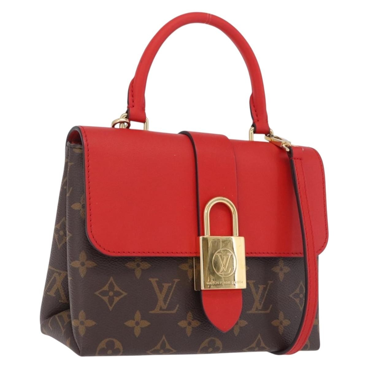 Louis Vuitton Locky Monogram Canvas with Leather, Red, Canvas, Handbag