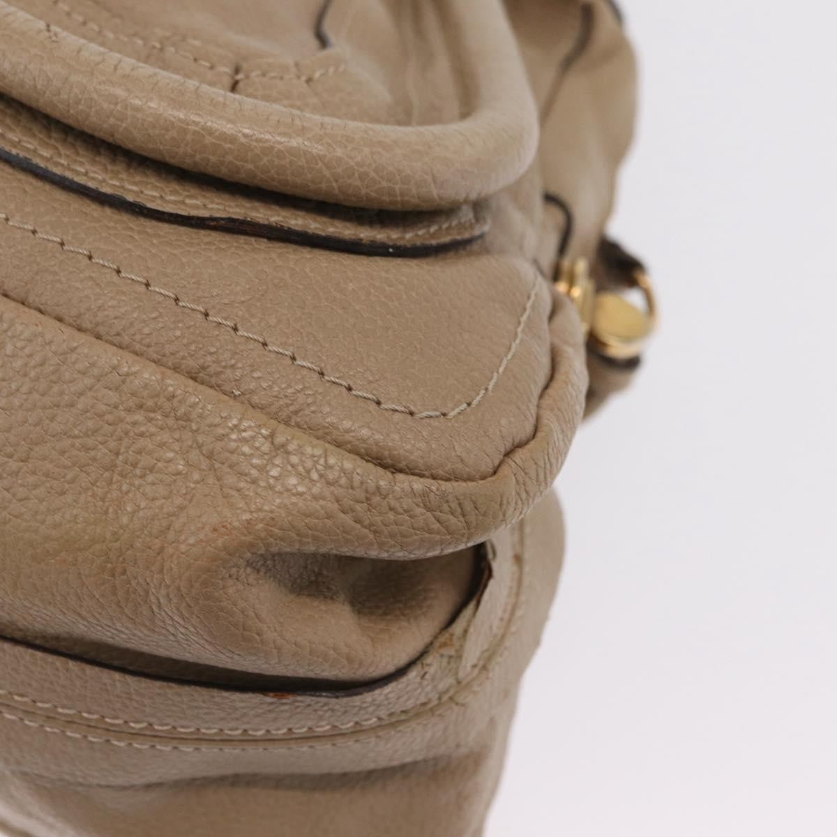 Chloe Paraty Top Handle Leather, Beige, Leather, Handbag