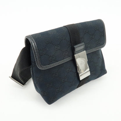 Gucci Buckle Belt GG Canvas, Black, Canvas, Handbag