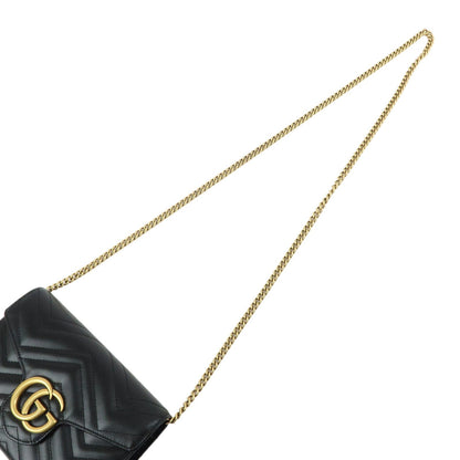 Gucci GG Marmont Chain Matelasse Leather, Black, Leather, Crossbody Bag