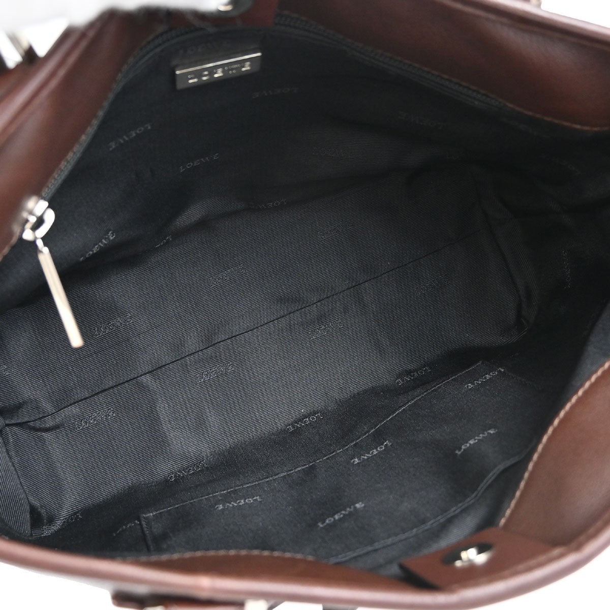 Loewe Fusta Leather, Brown, Leather, Handbag