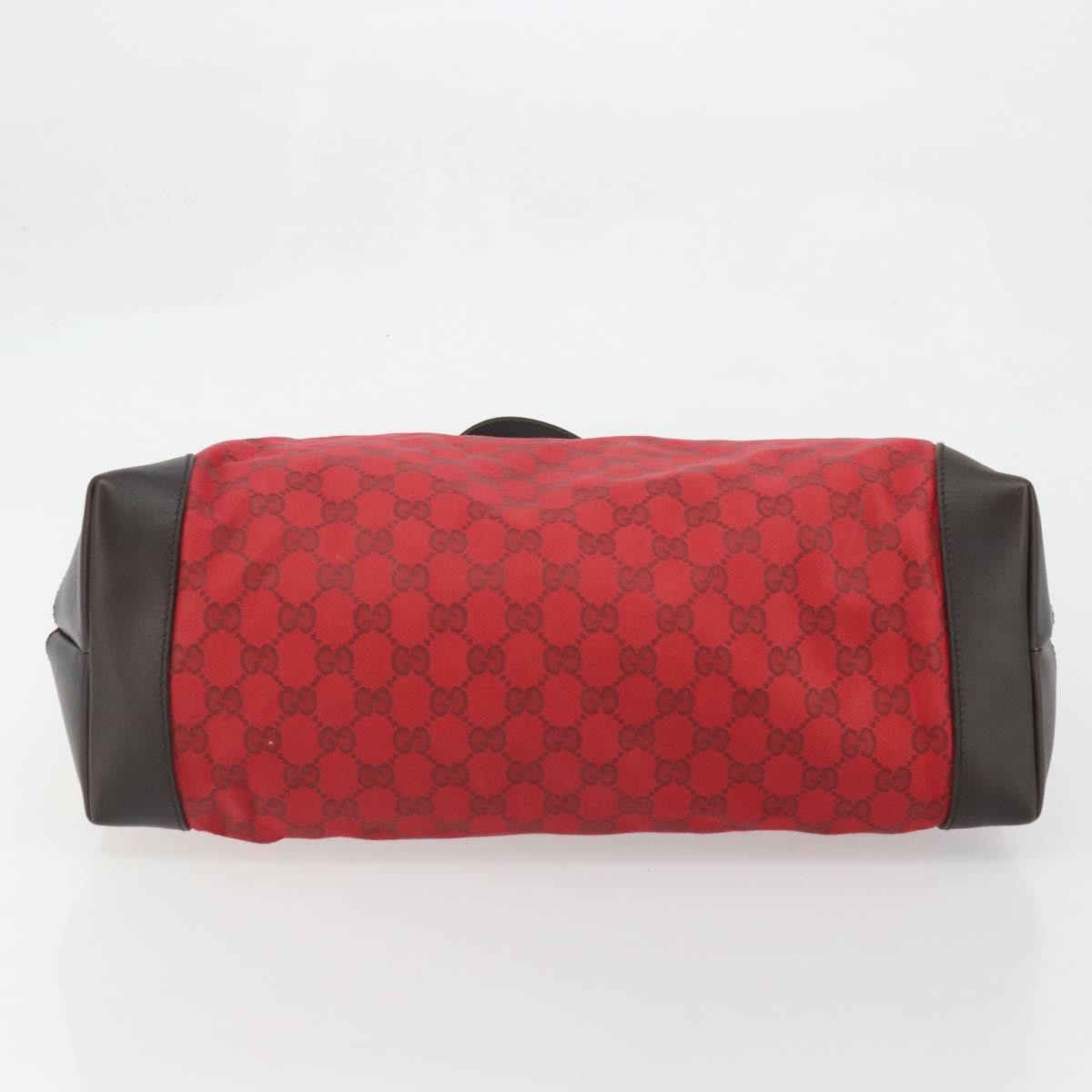Gucci Original Zip GG Canvas with Leather, Red, Canvas, Tote Bag