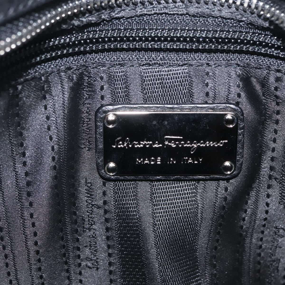 Salvatore Ferragamo Sofia Satchel Grainy Leather, Black, Leather, Handbag
