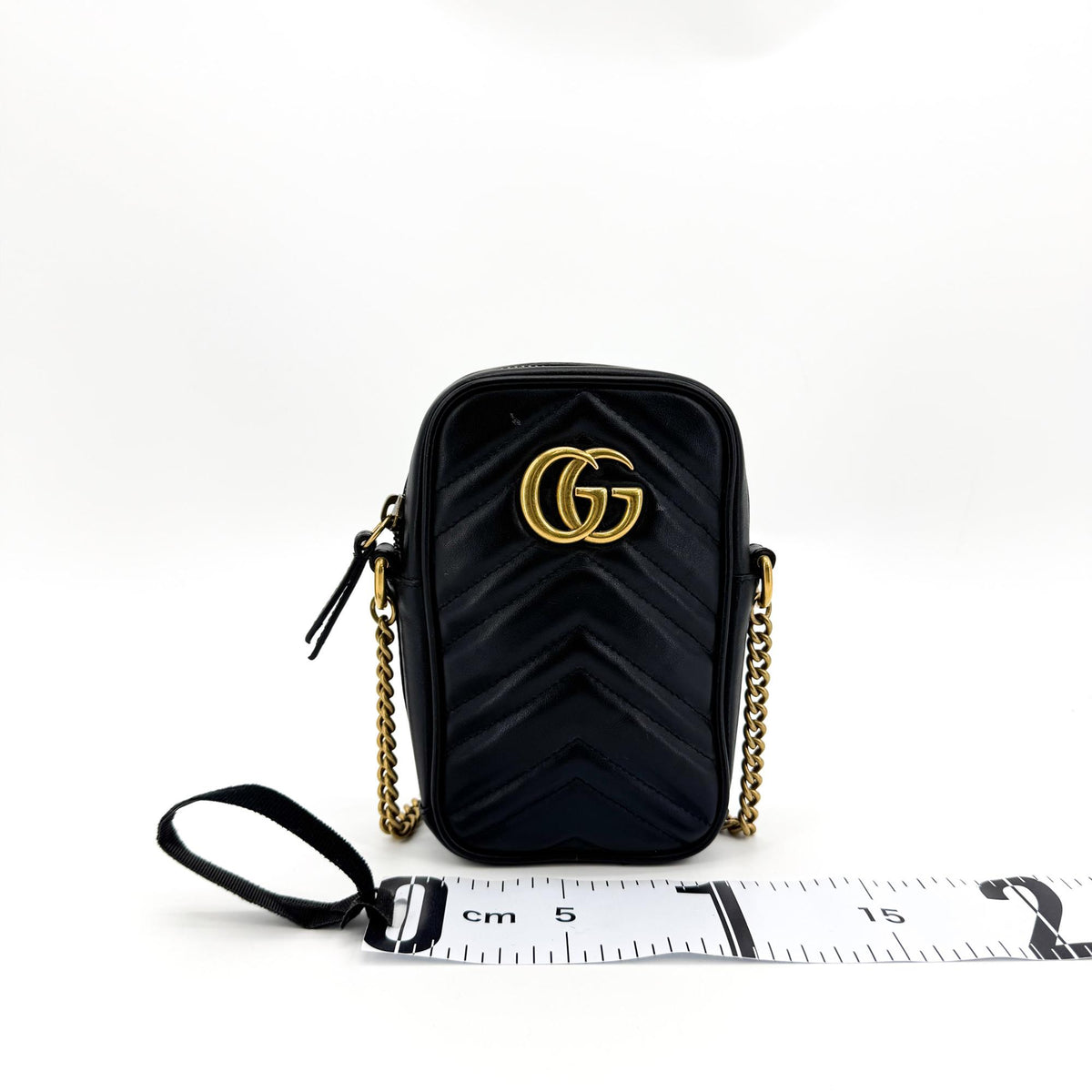 Gucci GG Marmont Matelasse Leather, Black, Leather, Shoulder Bag