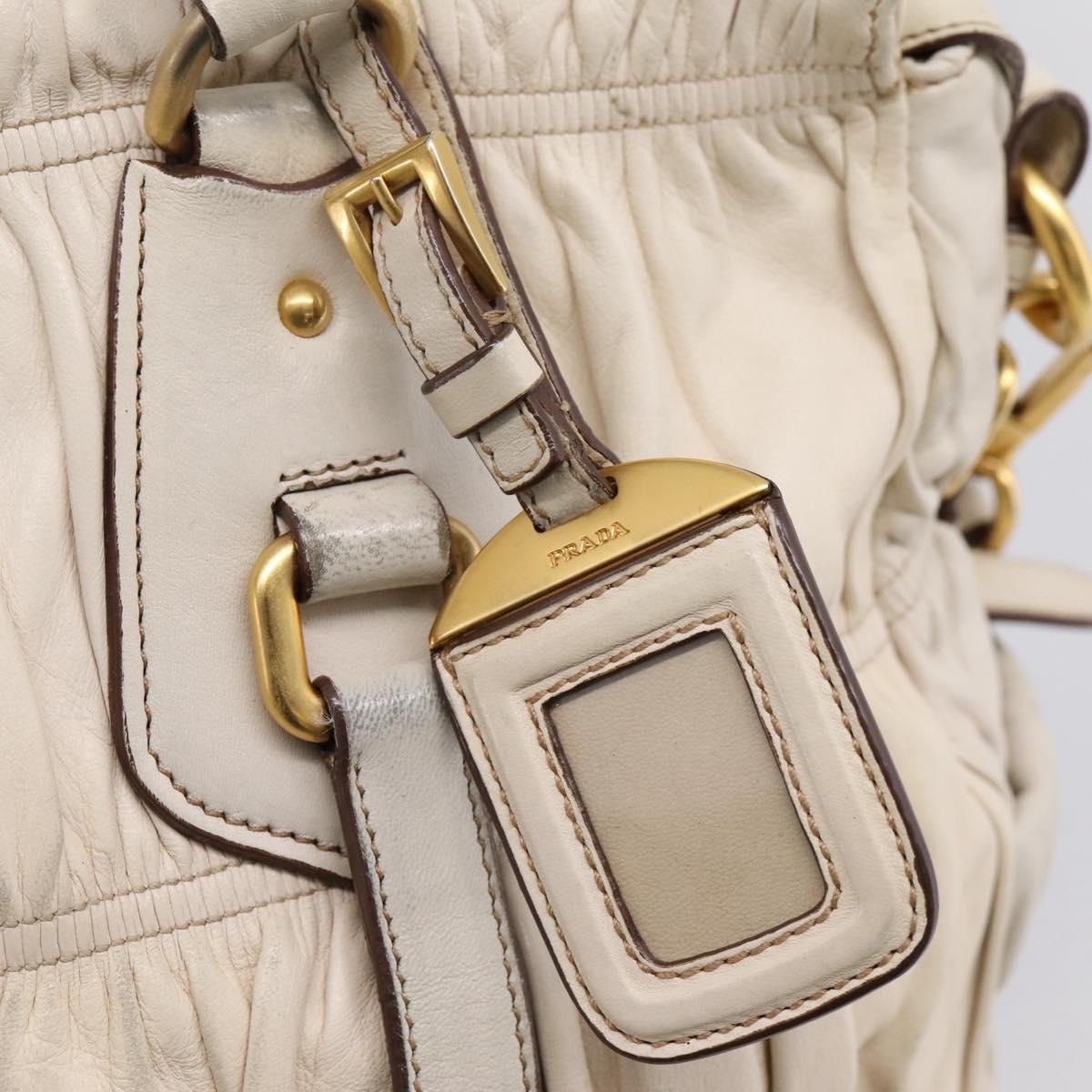 Prada Gaufre Convertible Satchel Nappa Leather, Beige, Leather, Handbag