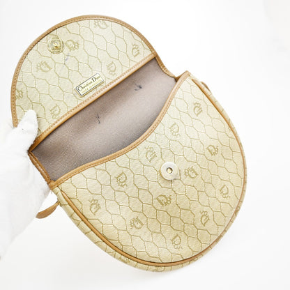 Christian Dior Vintage Honeycomb Canvas, Beige, PVC, Shoulder Bag