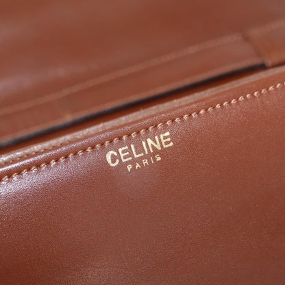 Celine Triomphe Leather, Brown, Leather, Shoulder Bag
