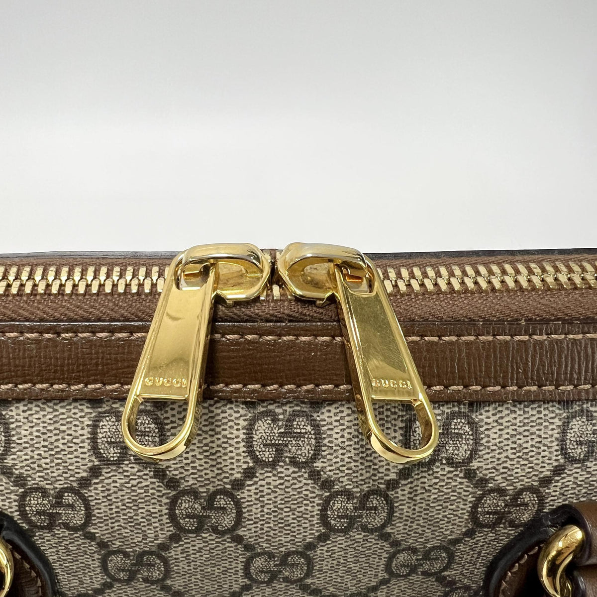 Gucci Horsebit 1955 GG Coated Canvas with Leather, Brown, Other, Shoulder Bag