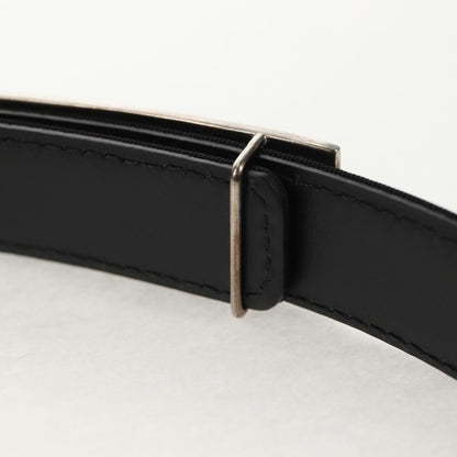 Chanel Logo Belt Leather with Metal and Crystals, Black, Leather, Belt