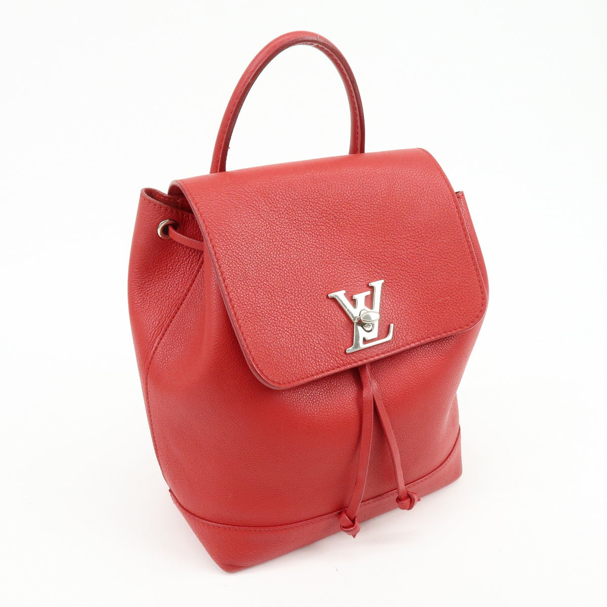 Louis Vuitton Lockme Leather, Red, Leather, Backpack