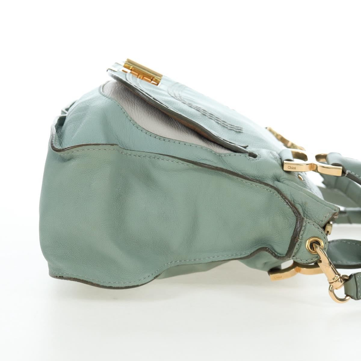 Chloe Marcie Top Handle Leather, Green, Leather, Handbag