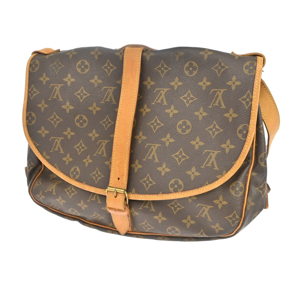 Louis Vuitton Saumur Monogram, Brown, Canvas, Shoulder Bag