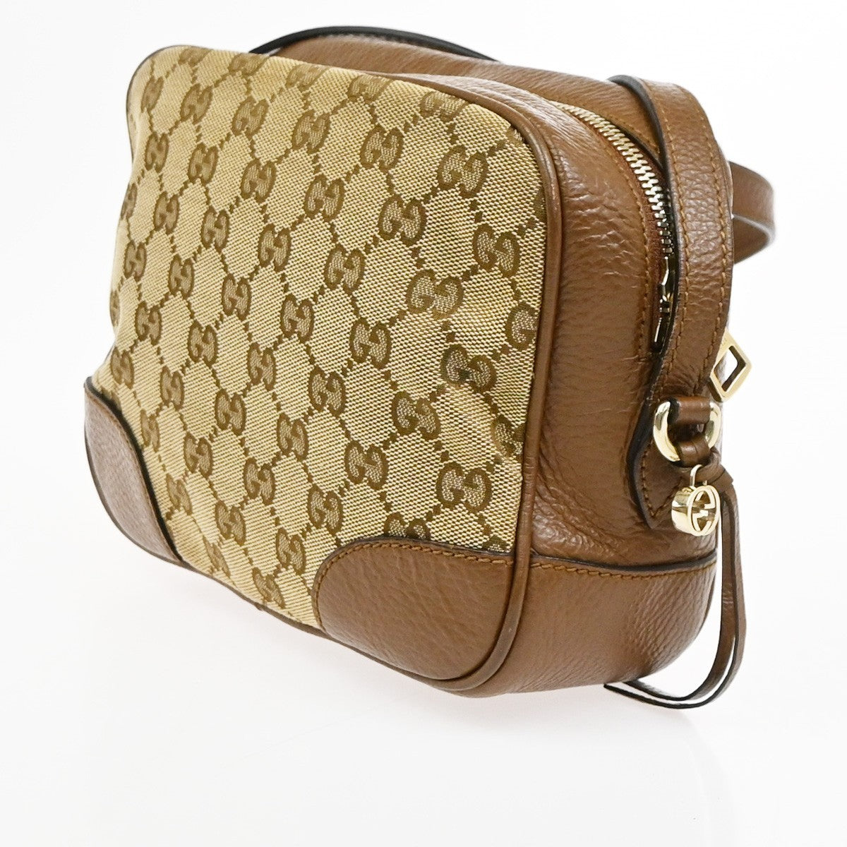Gucci Bree Disco GG Canvas with Leather, Brown, Canvas, Crossbody Bag