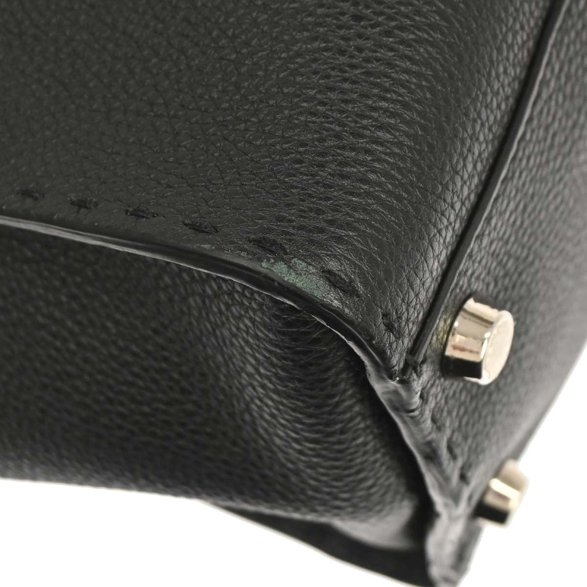 Fendi Selleria Peekaboo Fit Leather, Black, Leather, Handbag