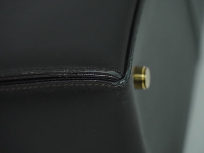 Salvatore Ferragamo Convertible Top Handle Leather, Black, Leather, Handbag