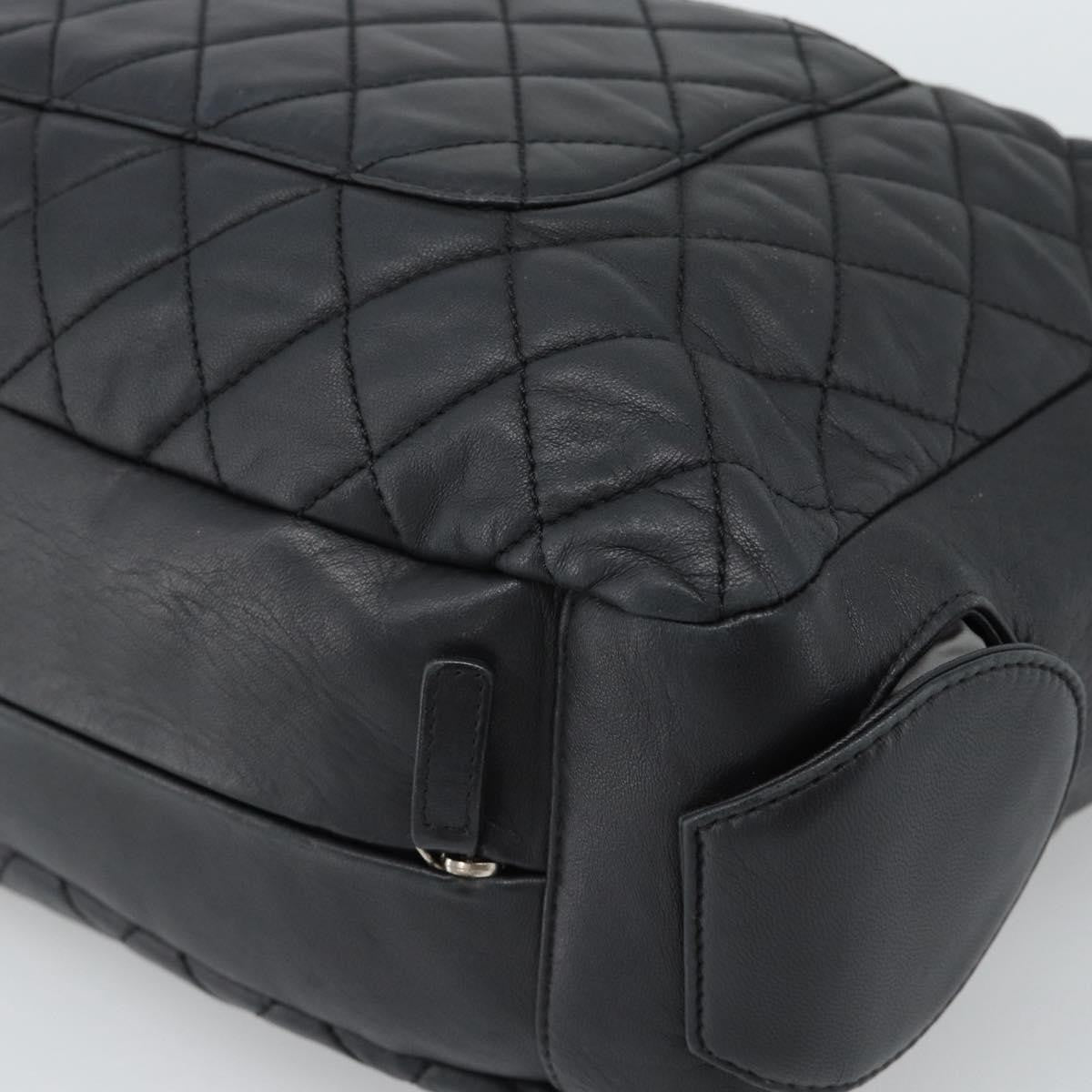 Chanel Mademoiselle Chain Quilted Lambskin, Black, Leather, Shoulder Bag