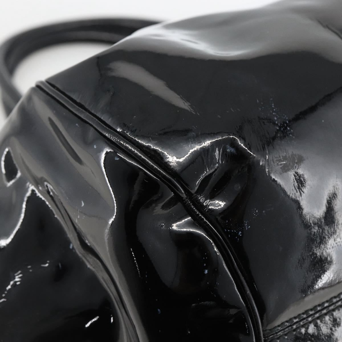 Salvatore Ferragamo Gancini Patent Leather, Black, Patent Leather, Handbag