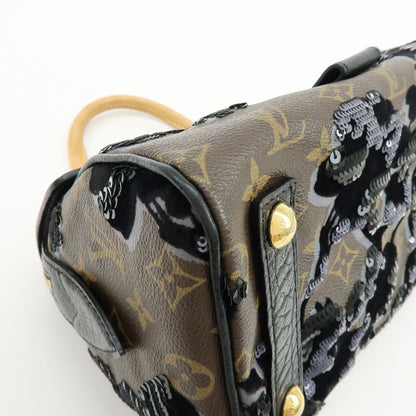 Louis Vuitton Carrousel Fleur De Jais Monogram Canvas, Multicolour, Canvas, Handbag