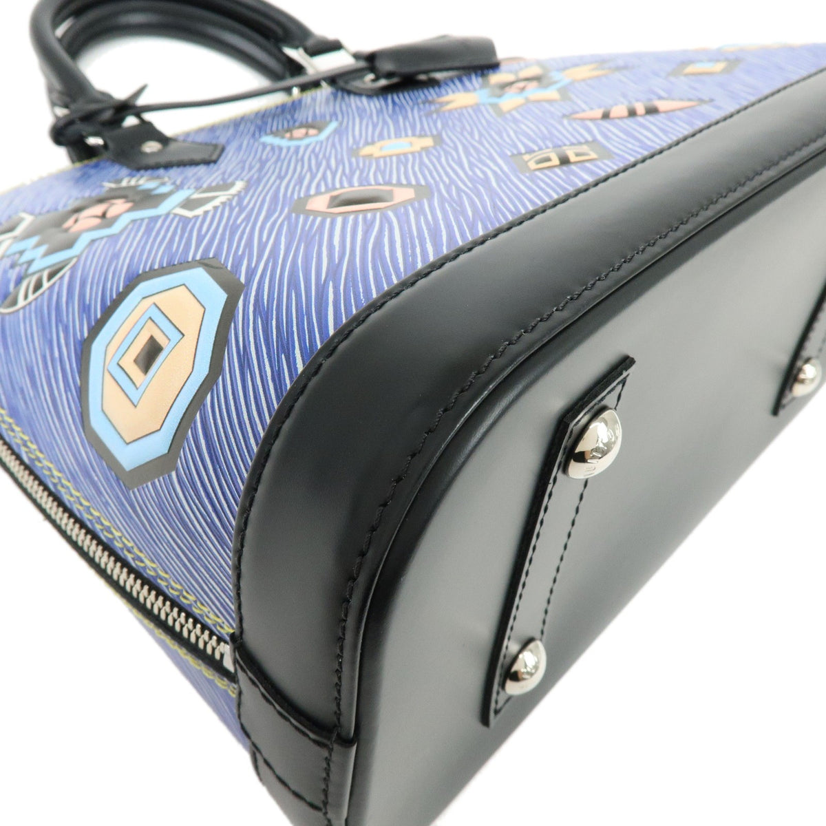 Louis Vuitton Alma Limited Edition Azteque Epi Leather, Blue, Leather, Handbag