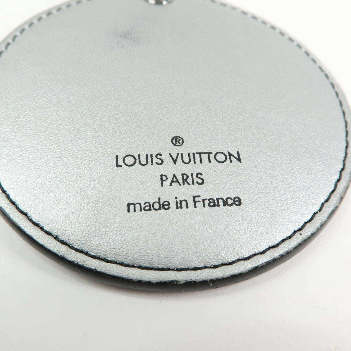 Louis Vuitton Round Bag Charm and Key Holder Reverse Monogram Eclipse None, Silver, Canvas, Charm