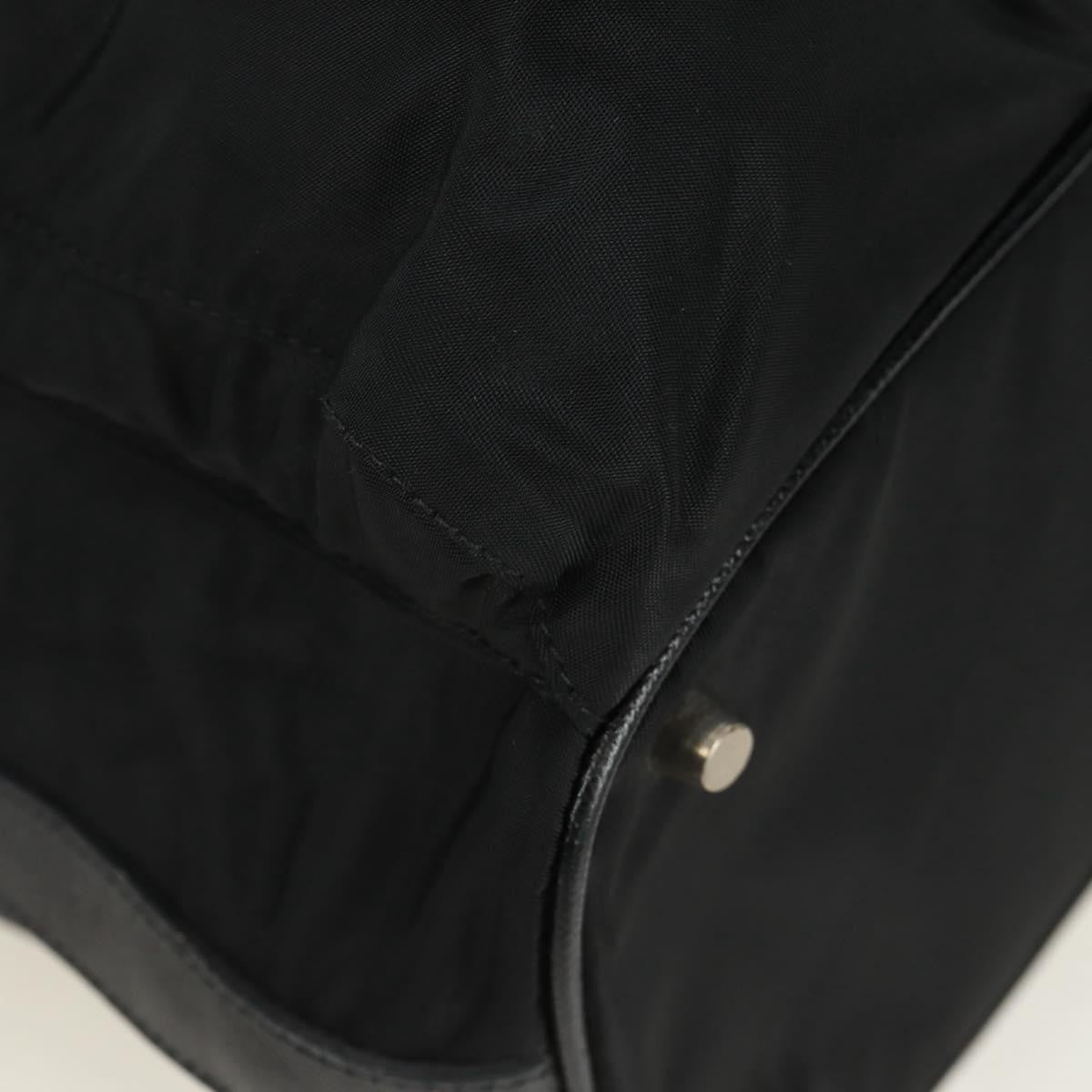 Prada Double Pocket Drawstring Tessuto, Black, Nylon, Shoulder Bag