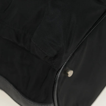 Prada Double Pocket Drawstring Tessuto, Black, Nylon, Shoulder Bag
