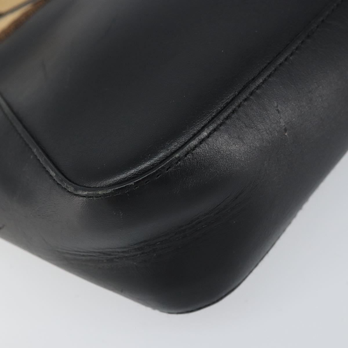 Gucci Vintage Web Tote Leather, Black, Leather, Tote Bag