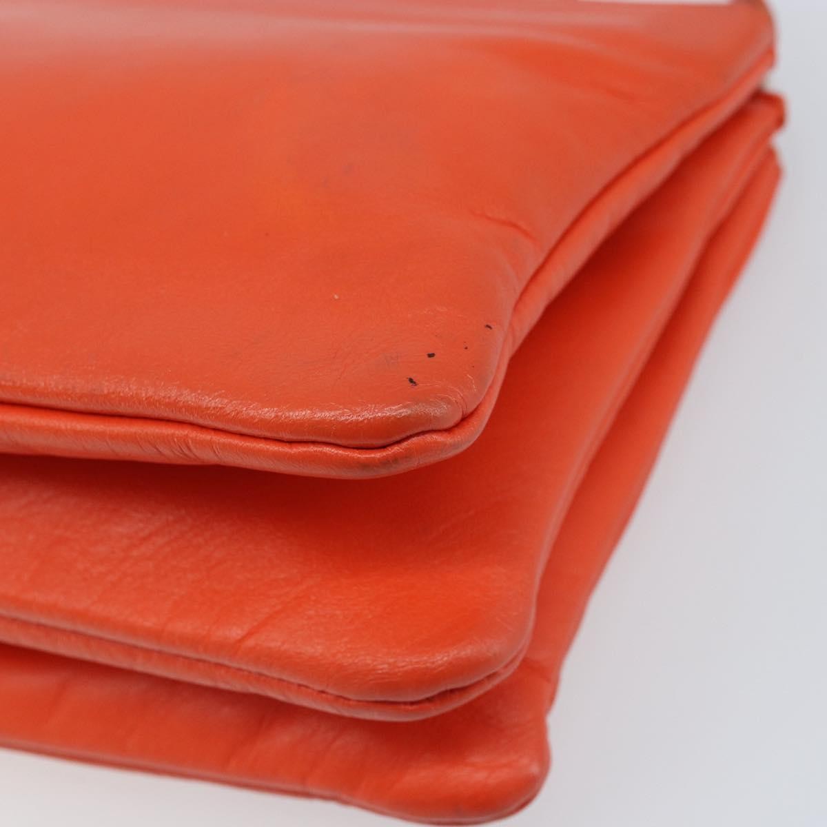 Celine Trio Leather, Orange, Leather, Shoulder Bag