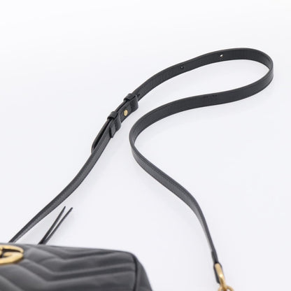 Gucci GG Marmont Monochrome Matelasse Leather, Black, Leather, Shoulder Bag