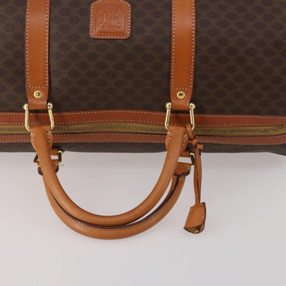 Celine Boston Triomphe Coated Canvas, Brown, PVC, Handbag