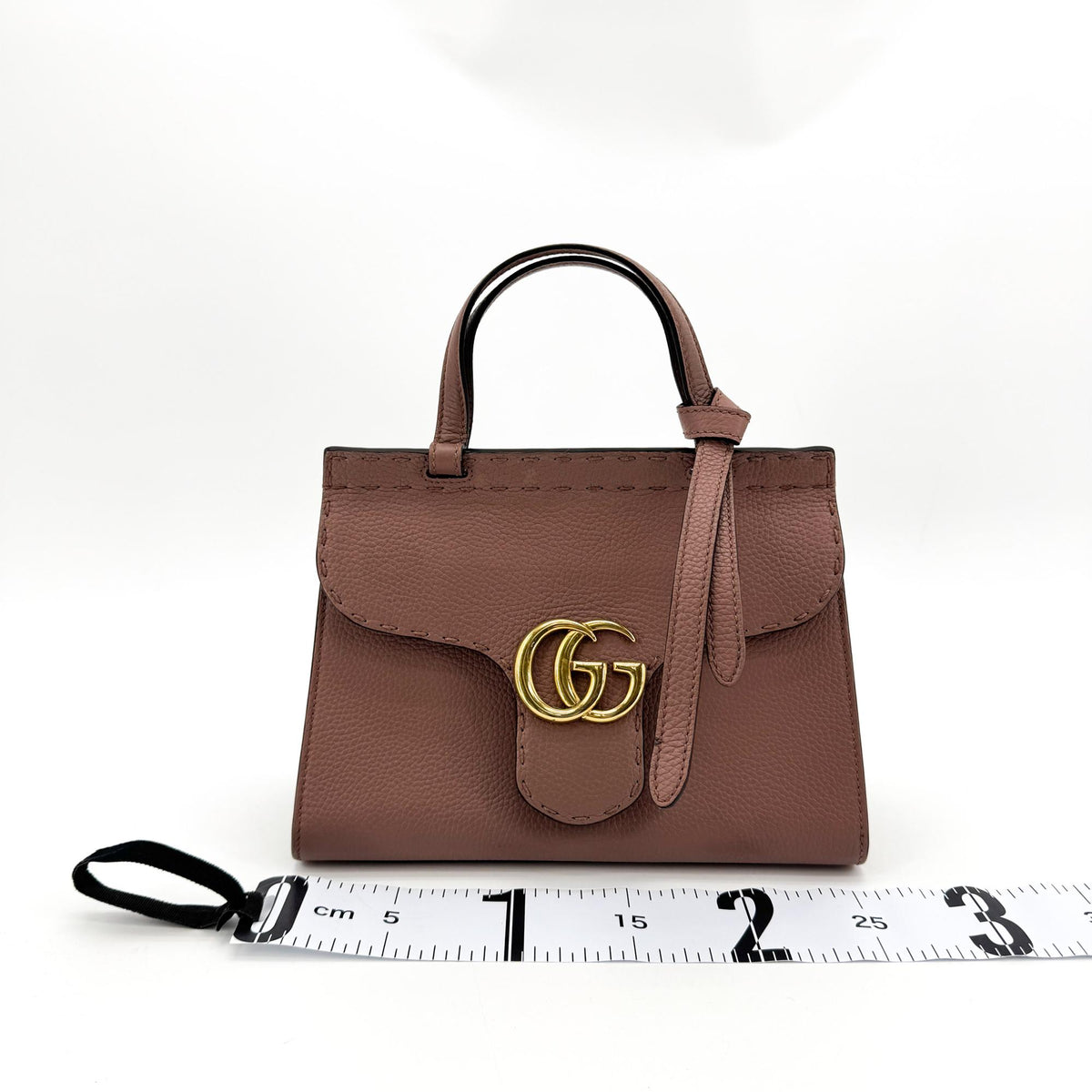 Gucci GG Marmont Top Handle Leather, Pink, Leather, Handbag