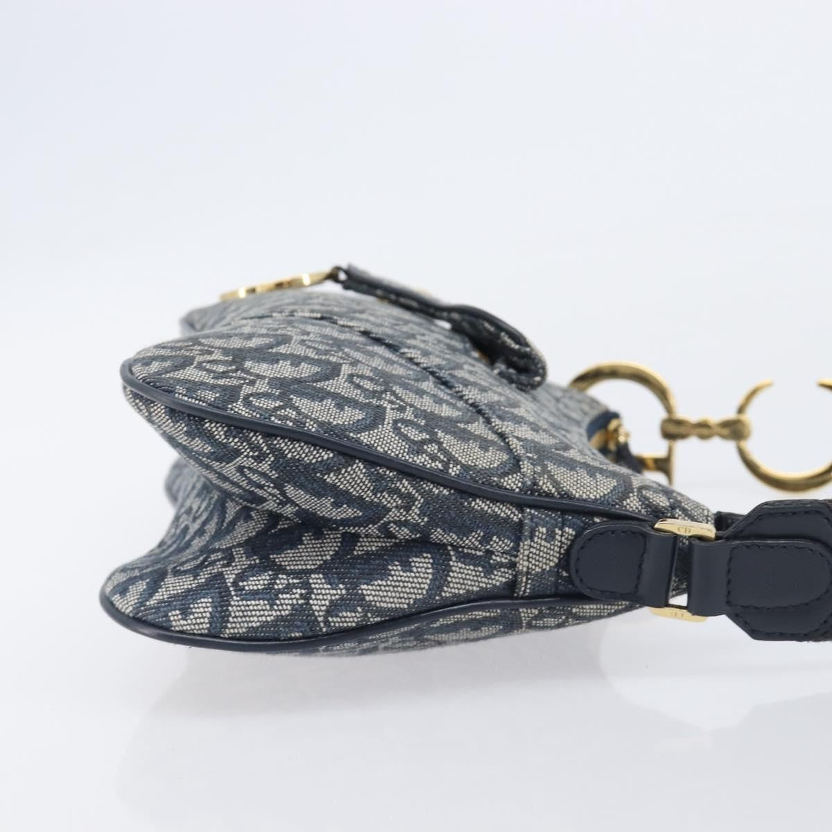 Christian Dior Saddle Messenger Oblique Canvas, Navy, Canvas, Clutch