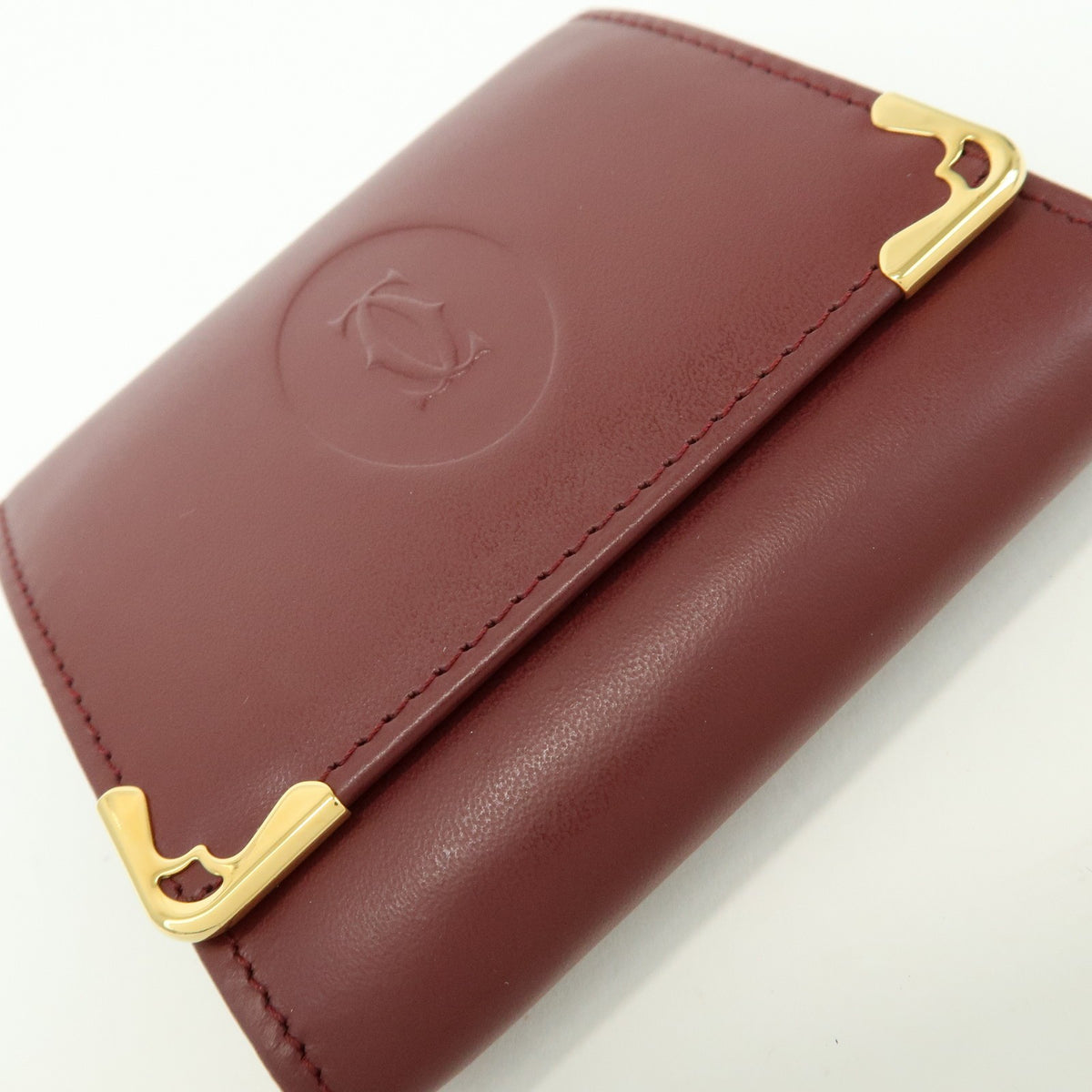 Cartier Coin Purse Must de Cartier Leather, Burgundy, Leather, Wallet