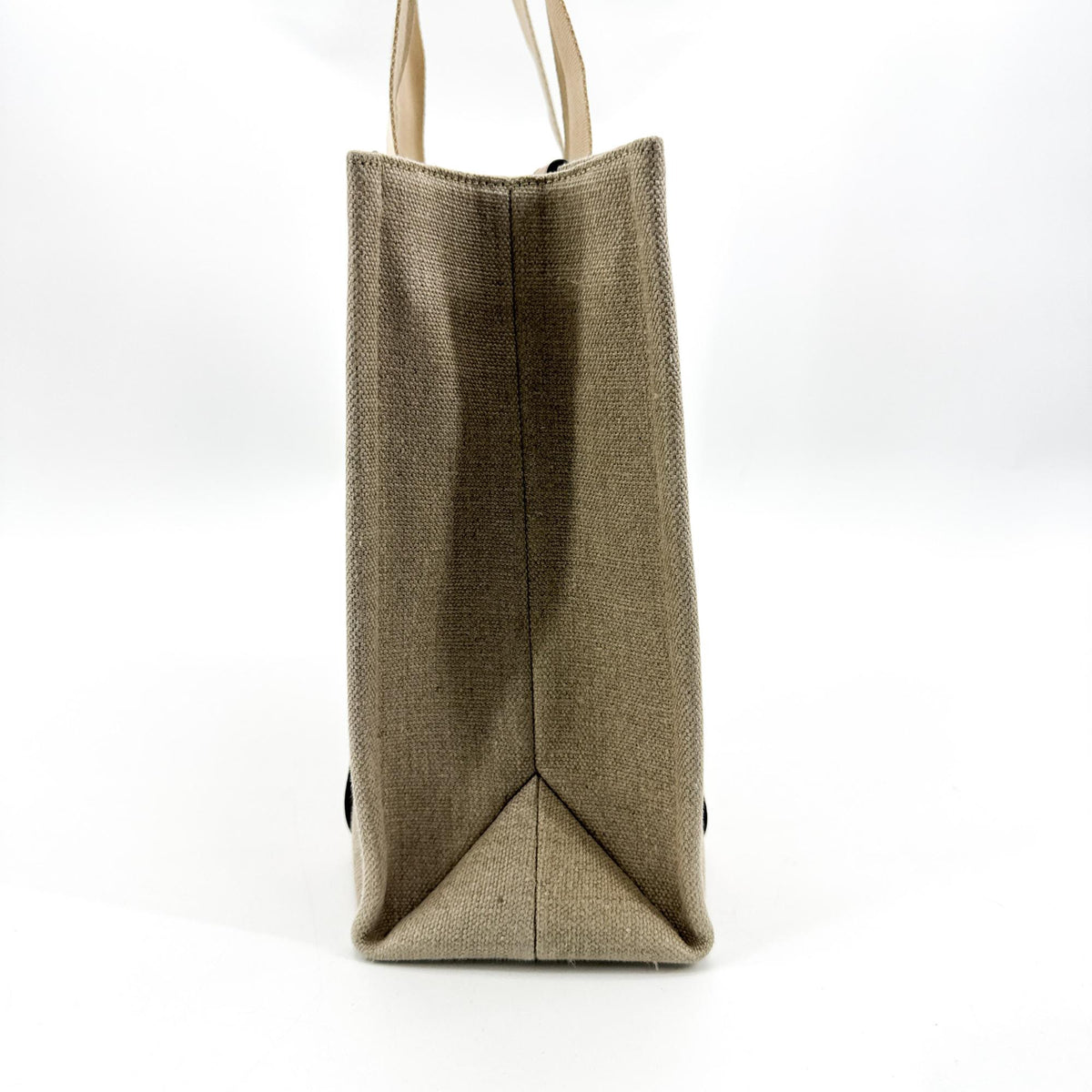 Chloe Woody Canvas with Leather, Beige, Canvas, Tote Bag