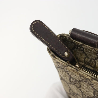 Gucci Zip Top Messenger GG Canvas with Leather, Beige, Canvas, Shoulder Bag